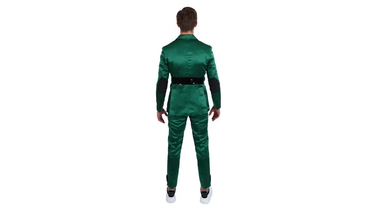 KEZIA GREEN SATIN TWO BUCKLE SUIT