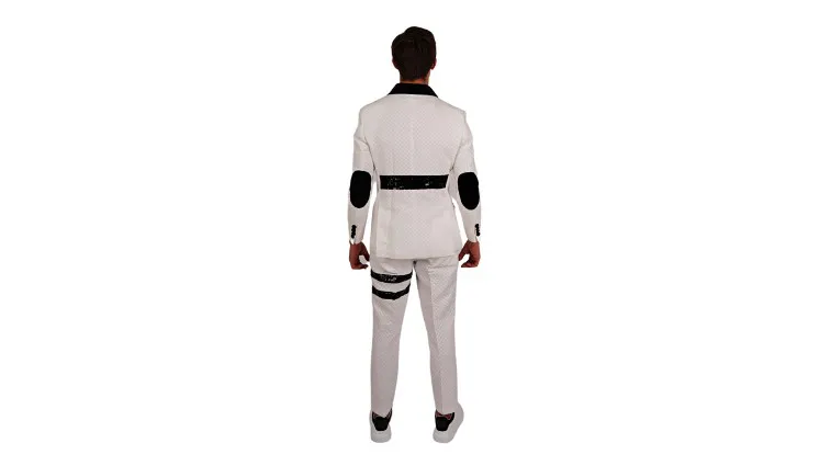 POWEDER WHITE LINGHAM SIGNITURE STRIPE SUIT