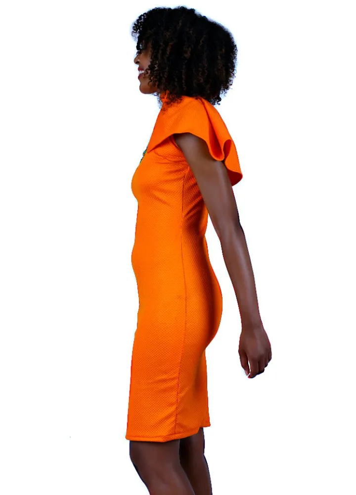Princeton Orange custom evening one crystal dress