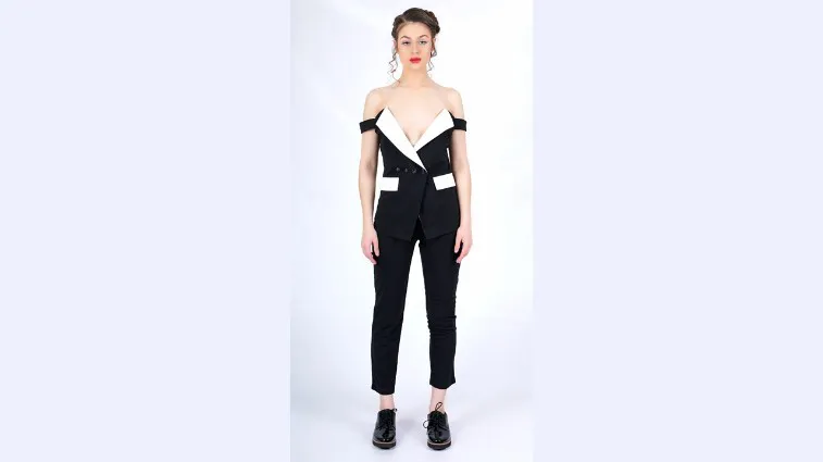 ZOOLANGA LADIES SUIT BLACK & WHITE SUIT