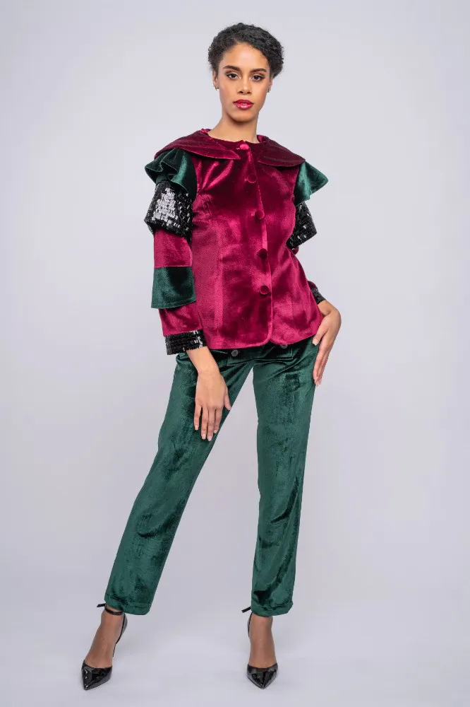 OUT DOOR CELEBRITY CUSTOM MADE VELVET SUIT